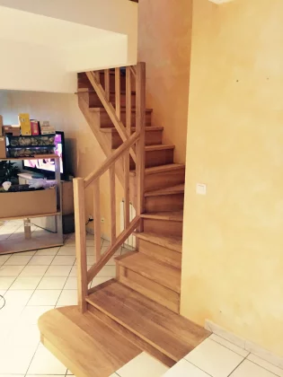 Ralisation d'un escalier massif en Iroko